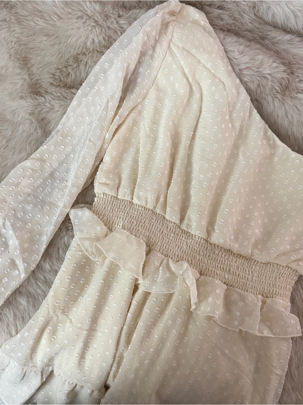 Altar’d State Ivory/Cream One Shoulder Dress